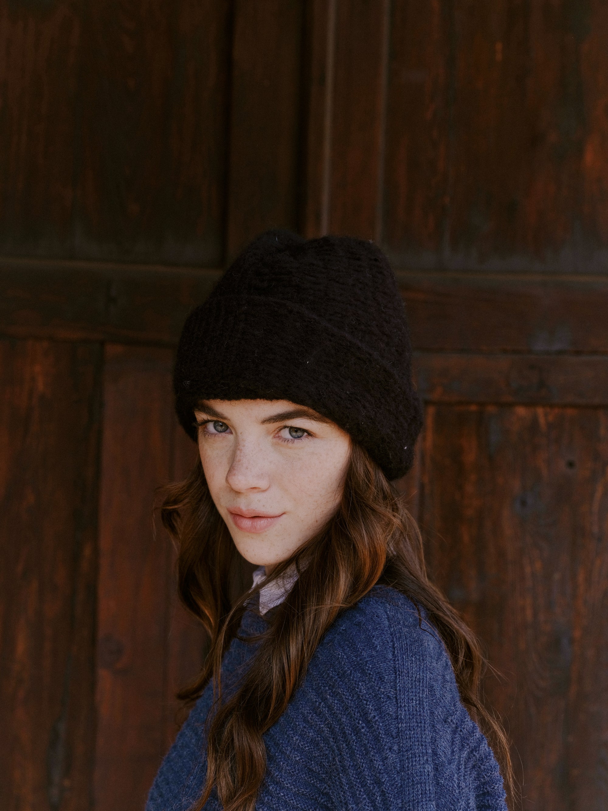 Beanie aus Baby Alpaka / Merino in Schwarz
