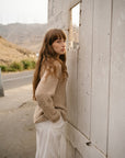 Alpaka Boucle Strickjacke in Beige