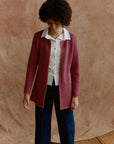 Alpaka Strickjacke Aura lang in Fuchsia von Manuela Bedford