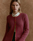 Alpaka Strickjacke Aura in Fuchsia von Manuela Bedford