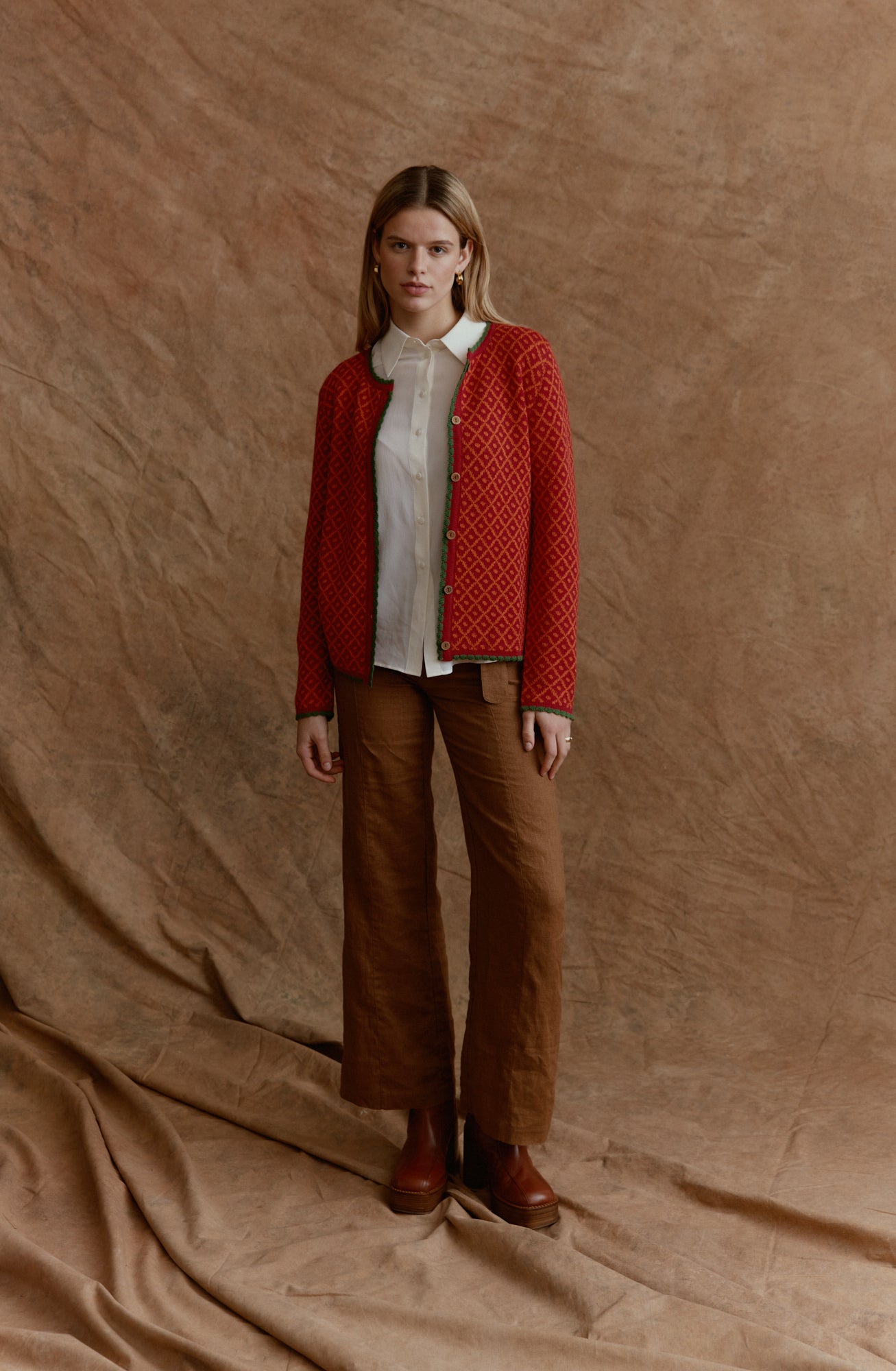 Aura Alpaka Cardigan in Orange