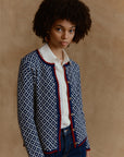 Kurze Alpaka Strickjacke Aura in Navy von Manuela Bedford