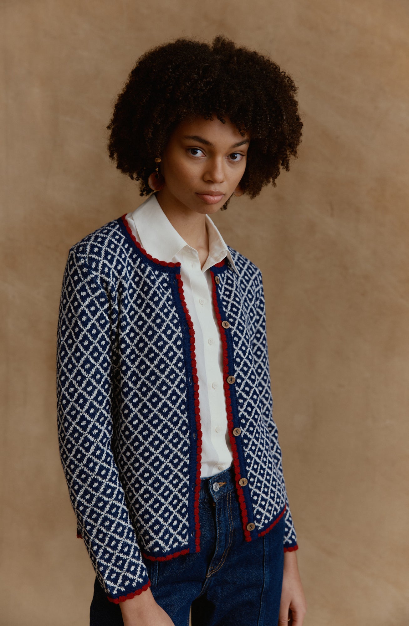 Aura Alpaka Cardigan in Navy