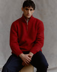 Troyer Pullover aus Alpaka in Rot Detailansicht