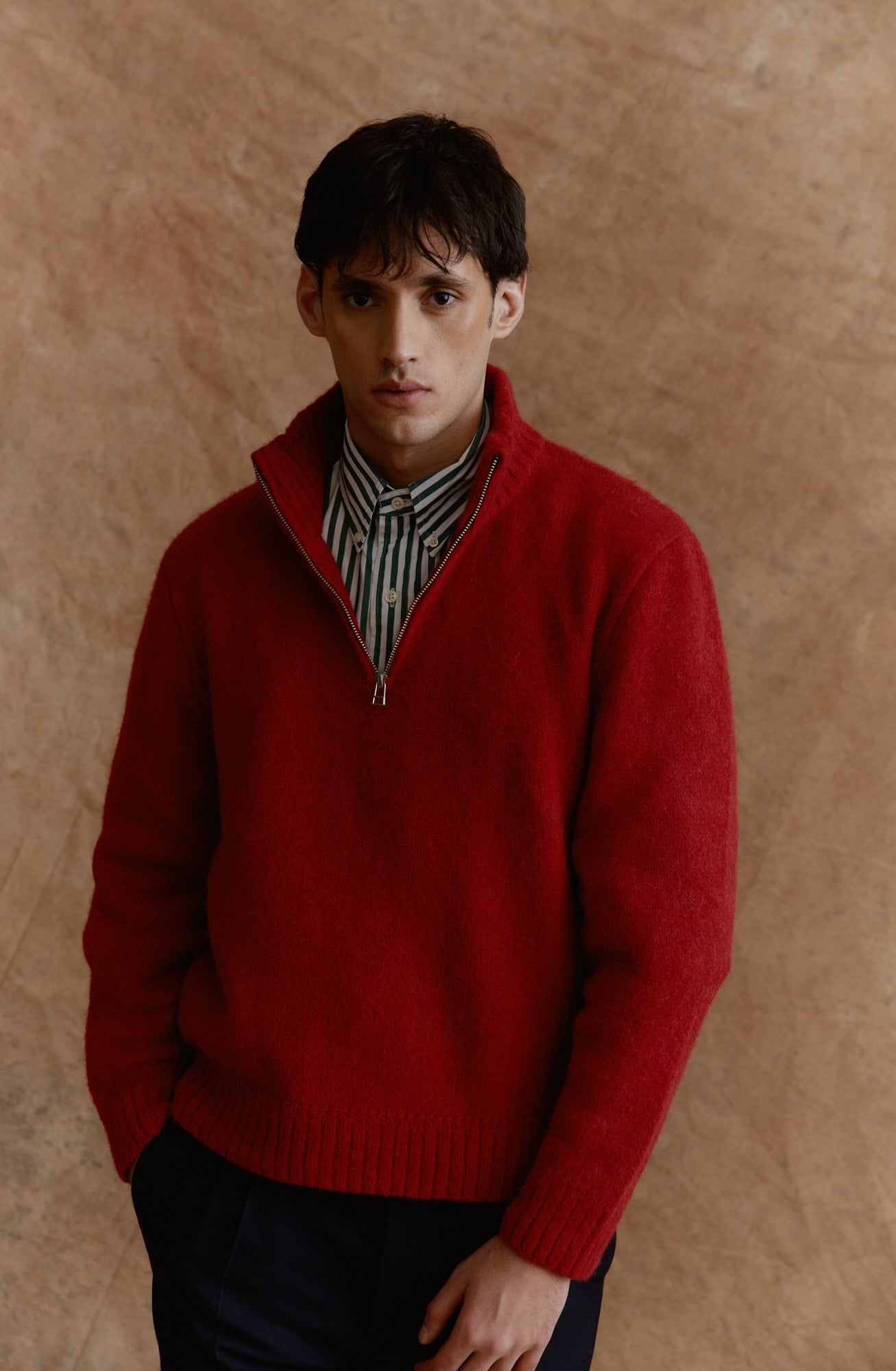Red Troyer Sweater 100% Baby Alpaca