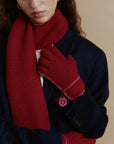Alpaka Schal & Handschuh Set Carmen in Rot
