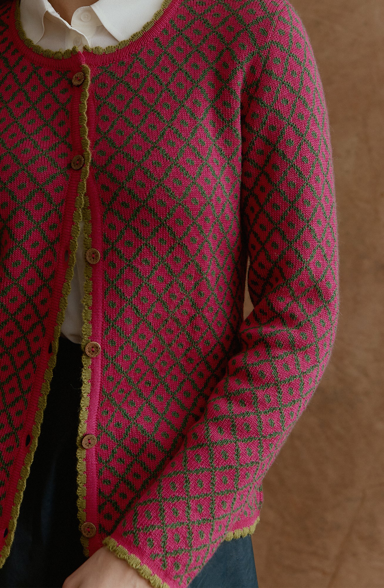 Aura alpaca cardigan in fuchsia