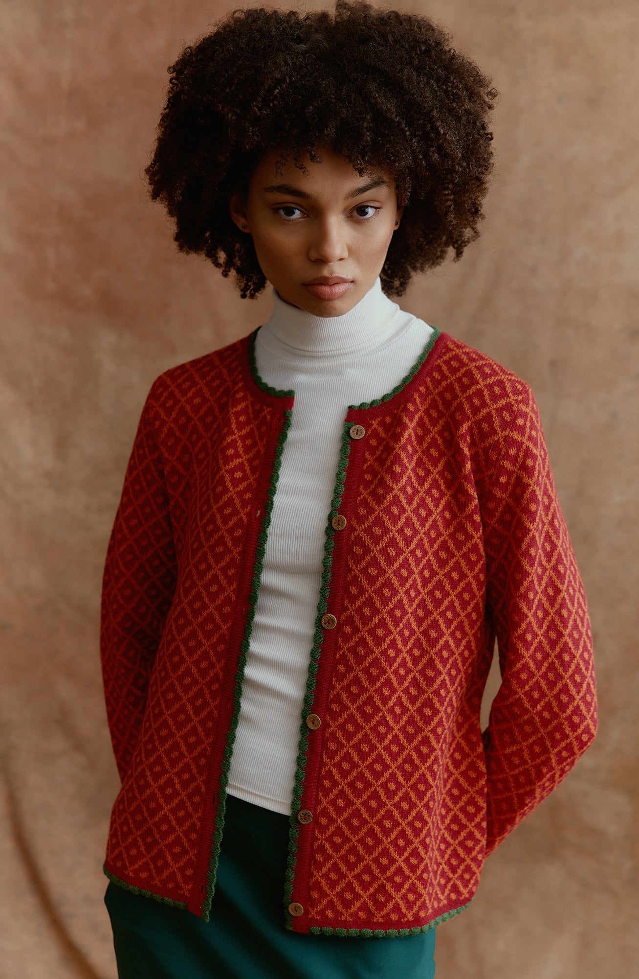 Aura Alpaka Cardigan in Orange