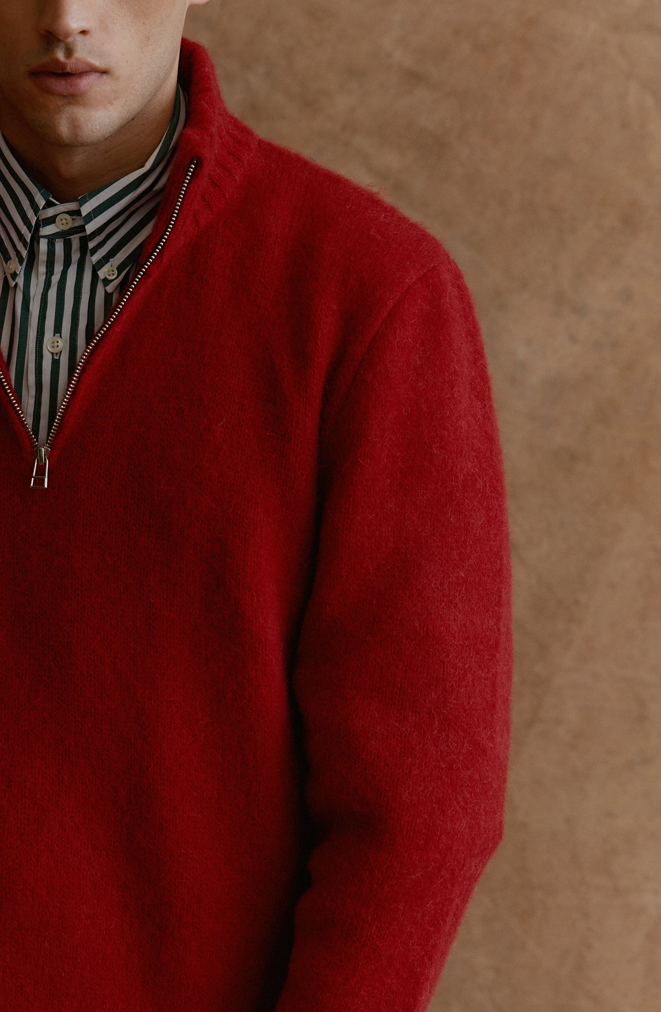 Red Troyer Sweater 100% Baby Alpaca