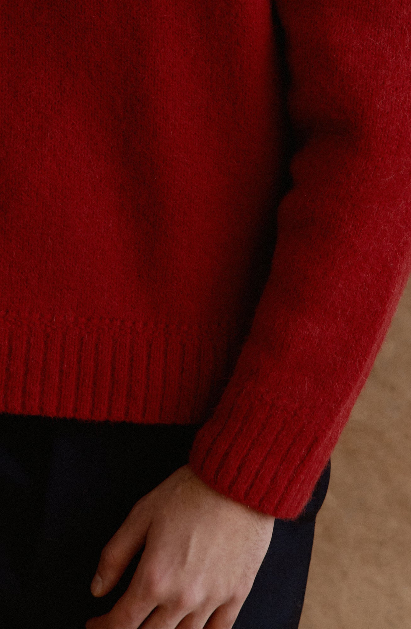 Red Troyer Sweater 100% Baby Alpaca