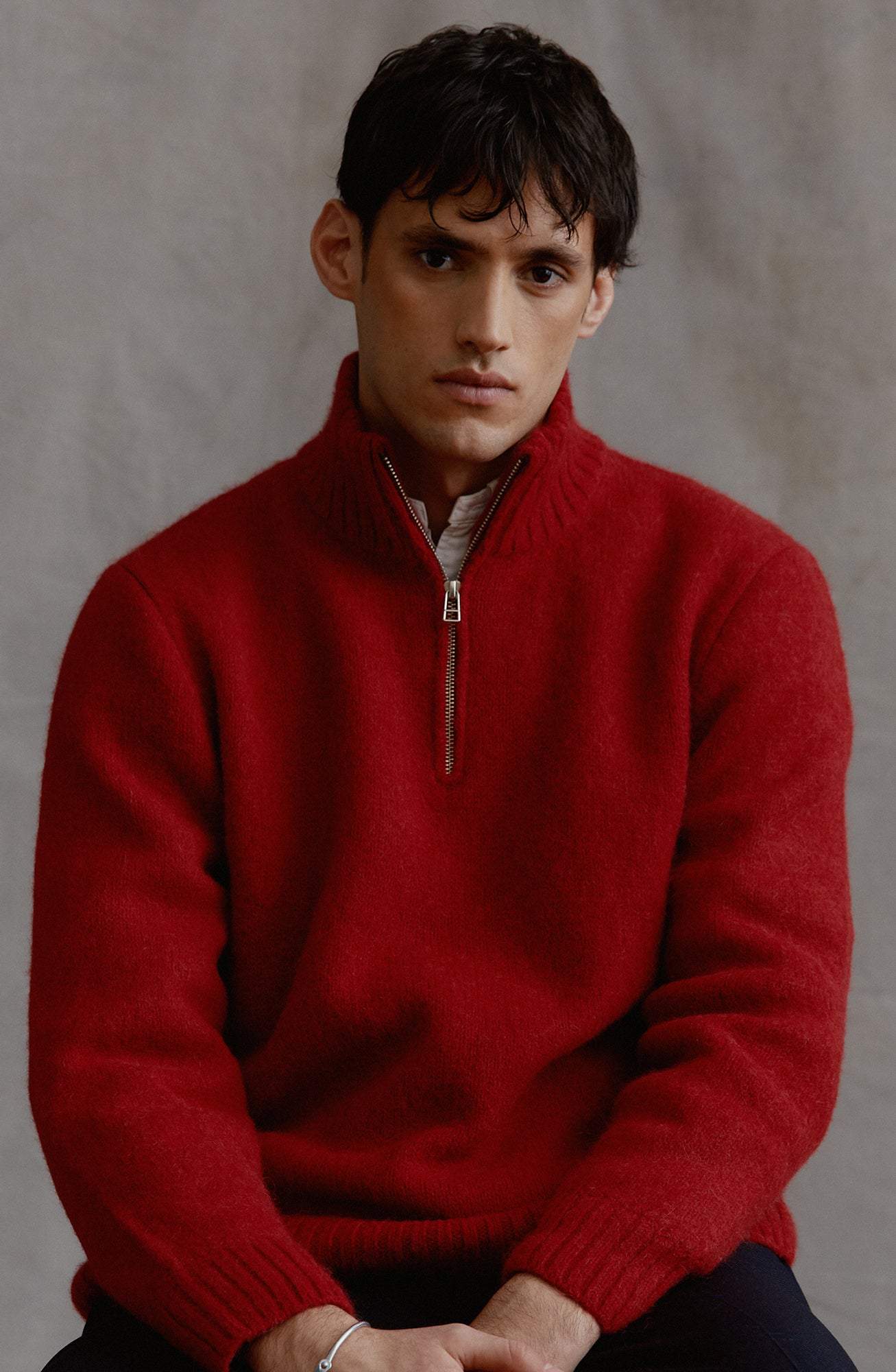 Red Troyer Sweater 100% Baby Alpaca