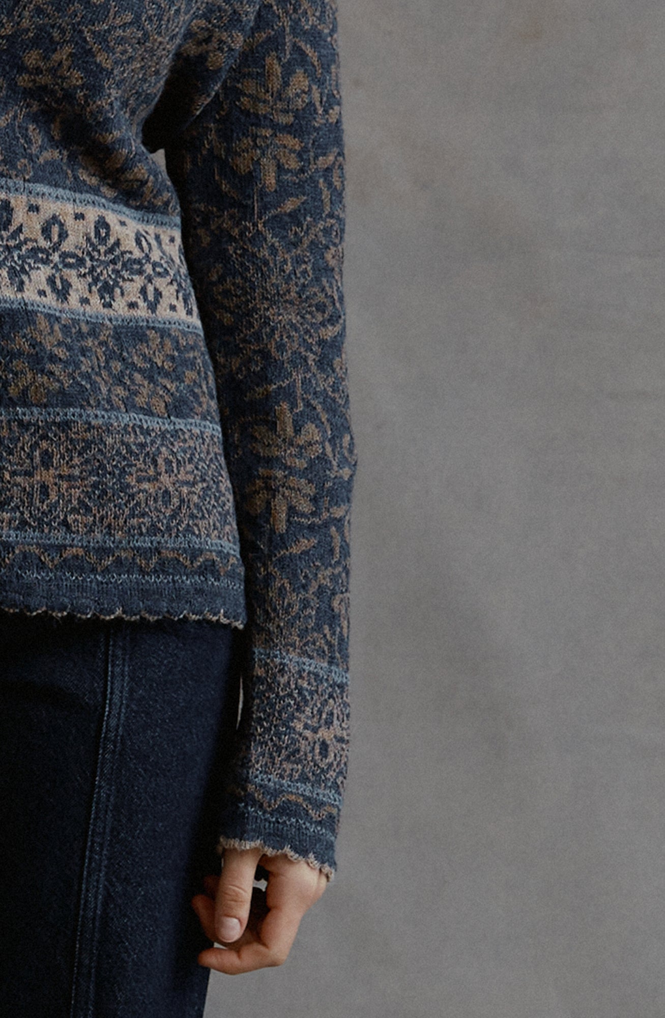 Veronika Alpaca Cardigan in Jeans