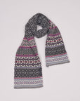 Alpaka Jacquard Schal in Grau Pink