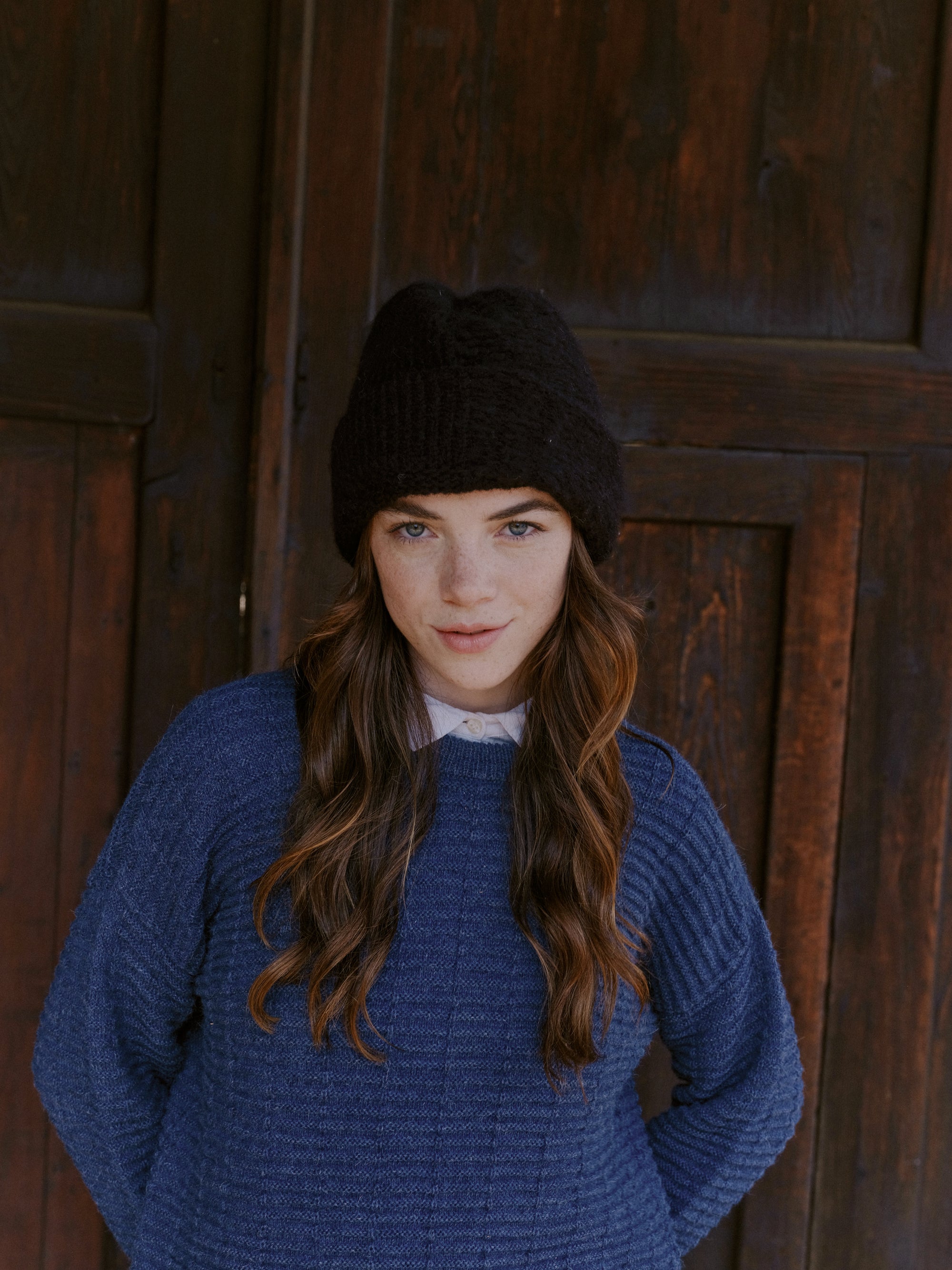 Alpaka Beanie in Schwarz von Manuela Bedford