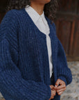 Alpaka Strickjacke in Jeans von Manuela Bedford