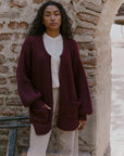 Baby Alpaka Strickjacke in Berry von Manuela Bedford