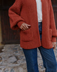 Alpaka Strickjacke in Braun von Manuela Bedford