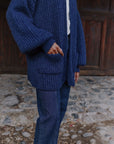 Alpaka Strickjacke in Jeans von Manuela Bedford
