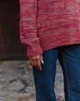 Troyer Pullover aus Baby Alpaka in Rot Multicolor