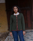 Alpaka Strickjacke in Grün von Manuela Bedford