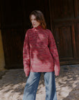 Baby Alpaka Troyer Pullover in Rot Multicolor von Manuela Bedford