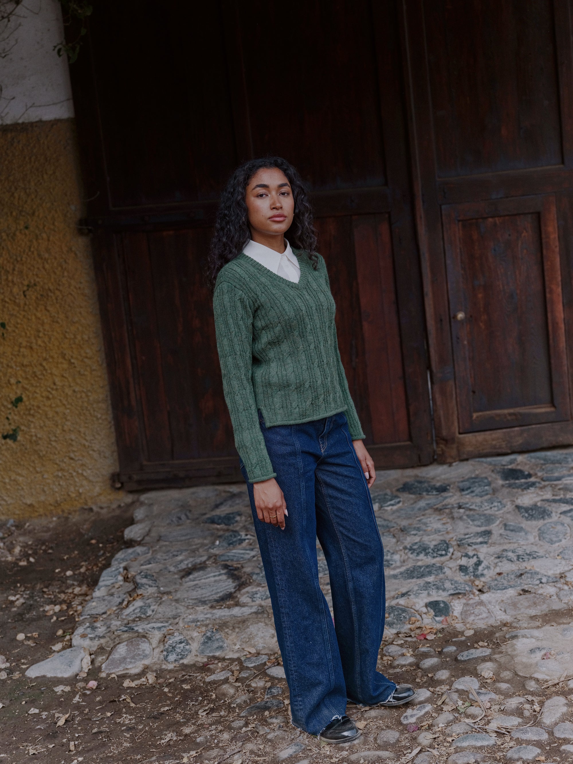 Alpaka Pullover in Grün von Manuela Bedford