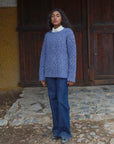 Alpaka Strickpullover Cabelito in Blau von Manuela Bedford