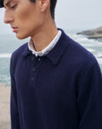 Alpaka Viacha Herren Pullover in Marine von Manuela Bedford
