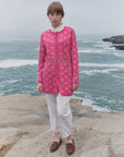Alpaka Strickjacke ANA in Fuchsia von Manuela Bedford