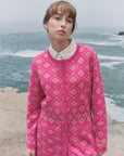 Alpaka Strickjacke ANA in Fuchsia von Manuela Bedford