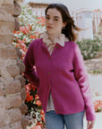 Alpaka Strickjacke in Fuchsia von Manuela Bedford