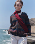 Alpaka Strickjacke Zigzag Andres in Brauntönen von Manuela Bedford