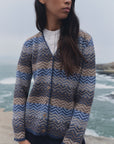 Alpaka Strickjacke Zigzag in Jeans von Manuela Bedford