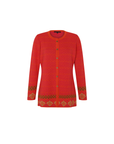Alpaka Jacquard Strickjacke in Orange von Manuela Bedford