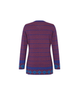 Alpaka Jacquard Strickjacke in Blau von Manuela Bedford