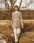 Alpaka Cardigan in Rosa und Grau von Manuela Bedford