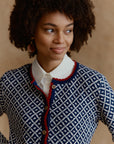 Alpaka Strickjacke Aura in Navy von Manuela Bedford