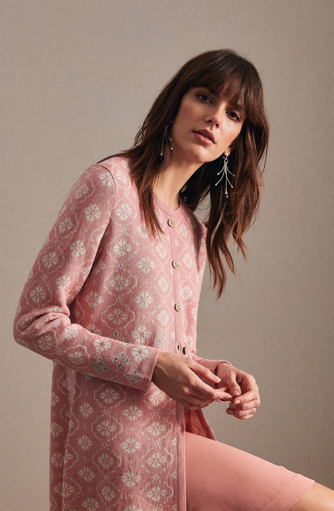 Alpaka Cardigan in langer Passform aus 100% Baby Alpaka