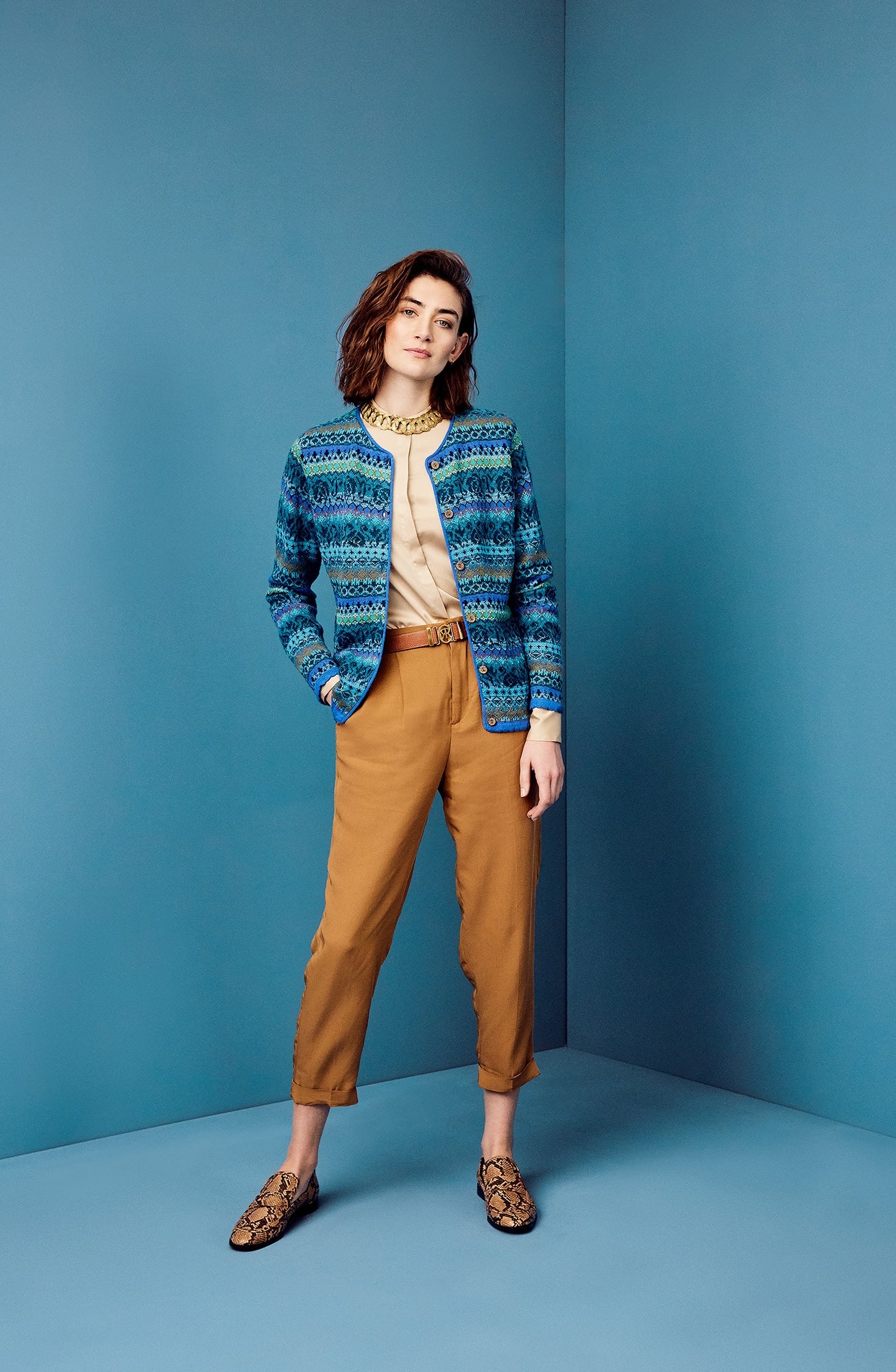 Beatriz Alpaca Cardigan in Turquoise