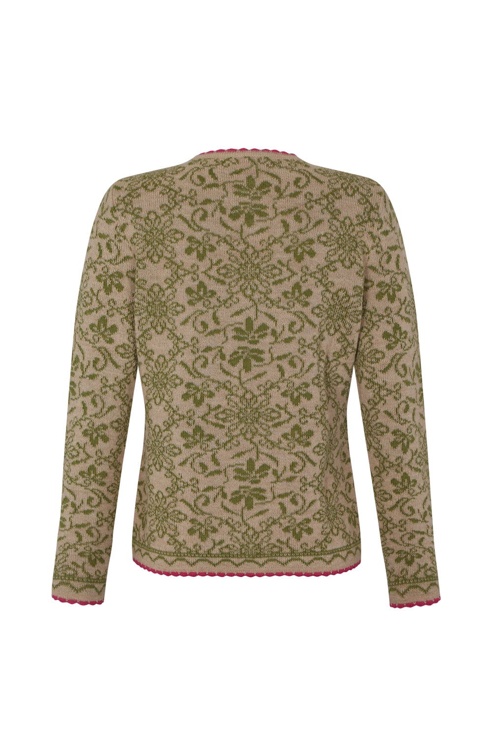 Cardigan in green made of 100% alpaca wool