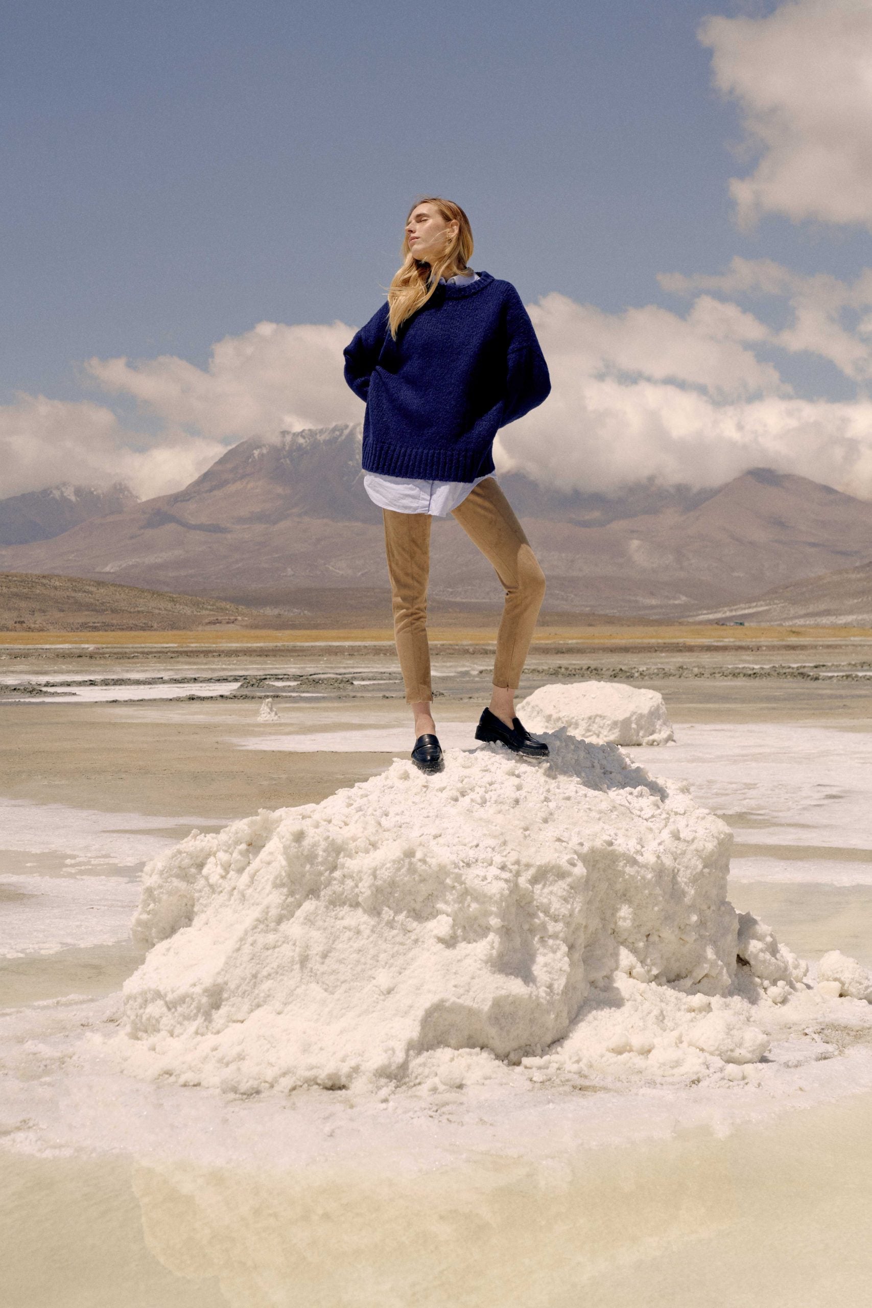 Damen Alpaka Pullover in Marine