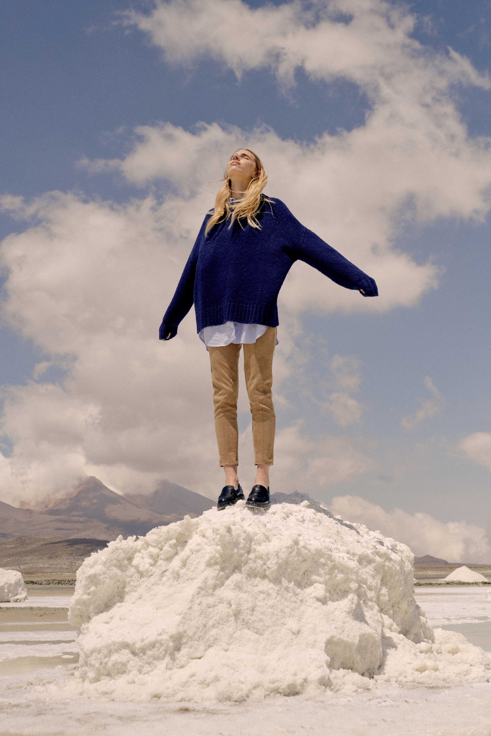Damen Alpaka Pullover in Marine