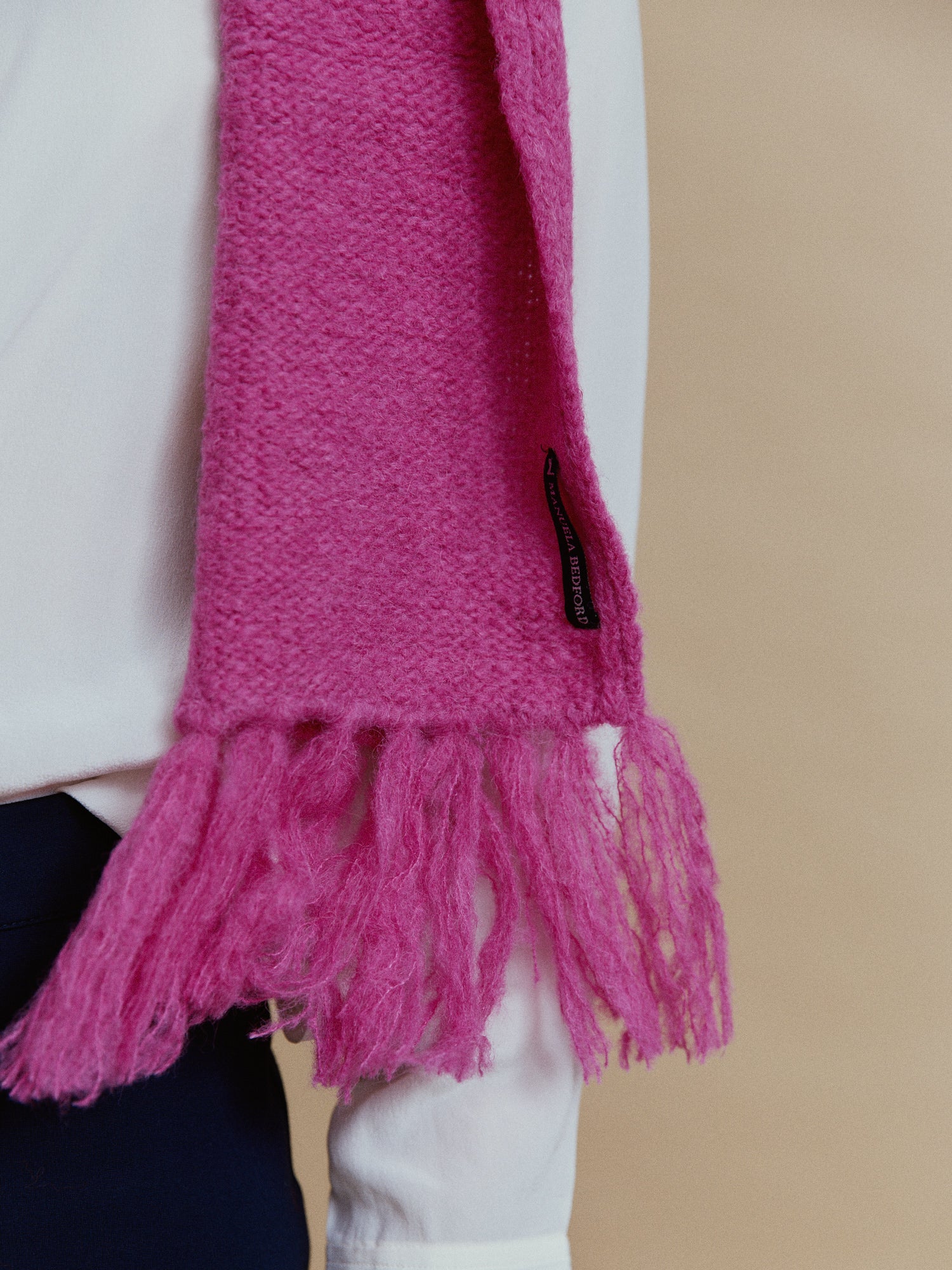 Weicher Alpaka Schal in Fuchsia