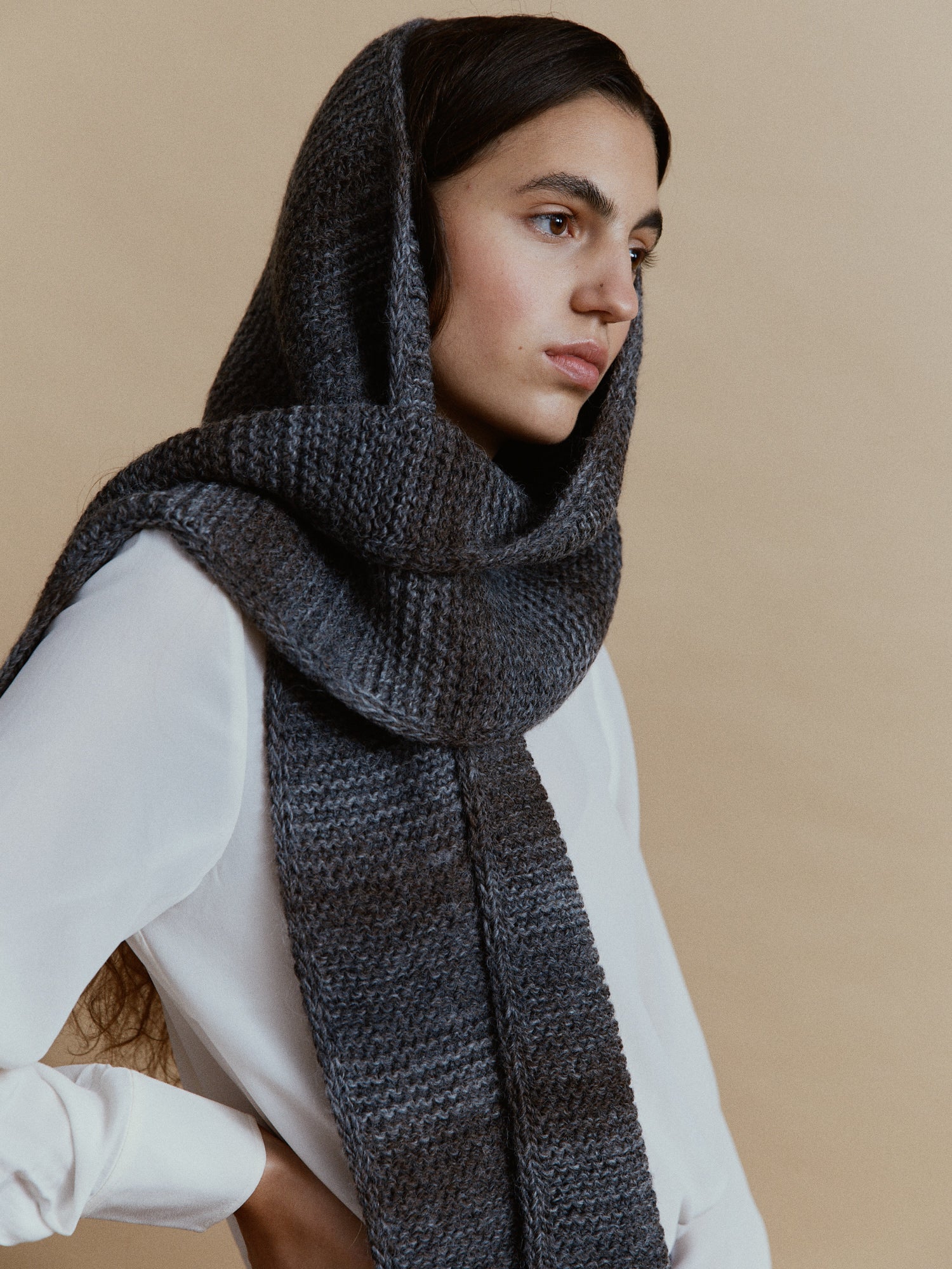 Alpaca Mix Scarf in beautiful shades of grey