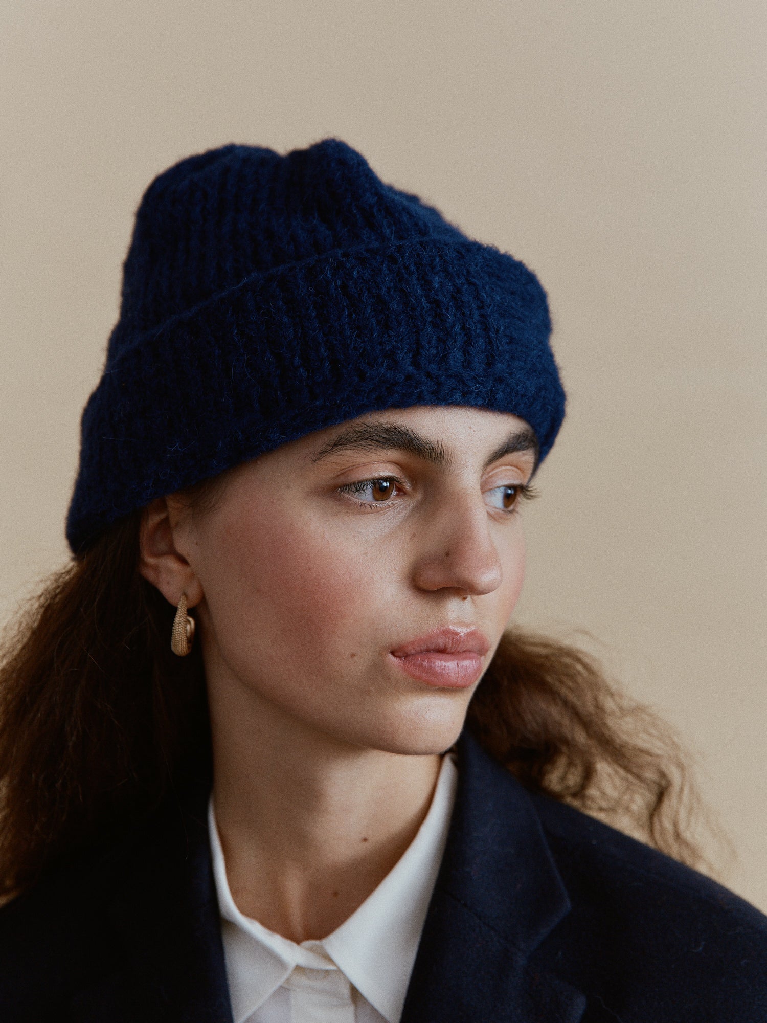 Alpaca Beanie in Blue