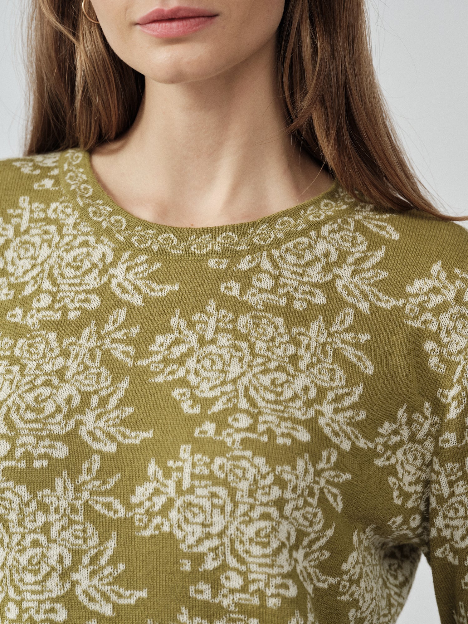 Damen Alpaka Rundhals Pullover