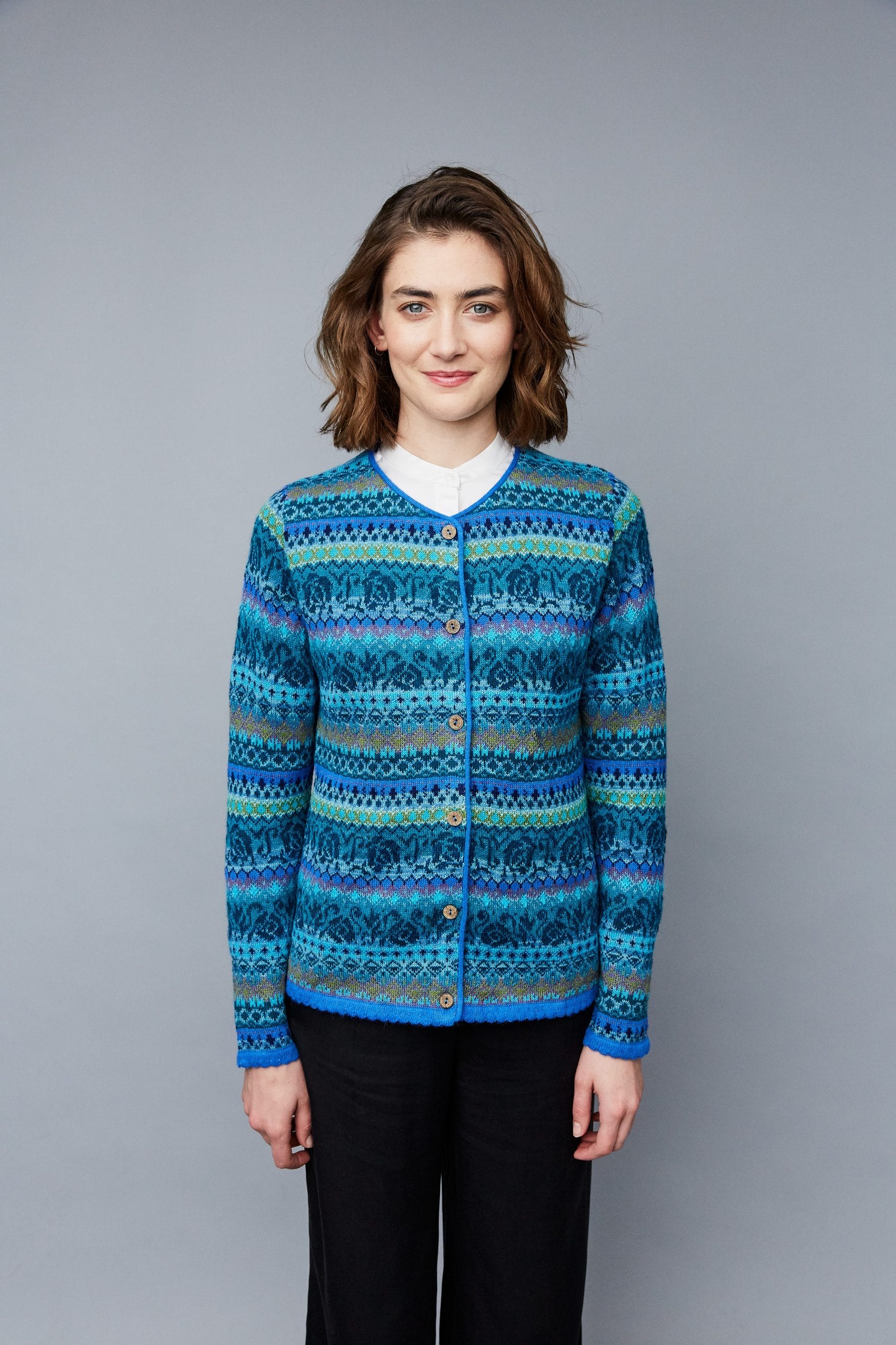 Beatriz Alpaca Cardigan in Turquoise