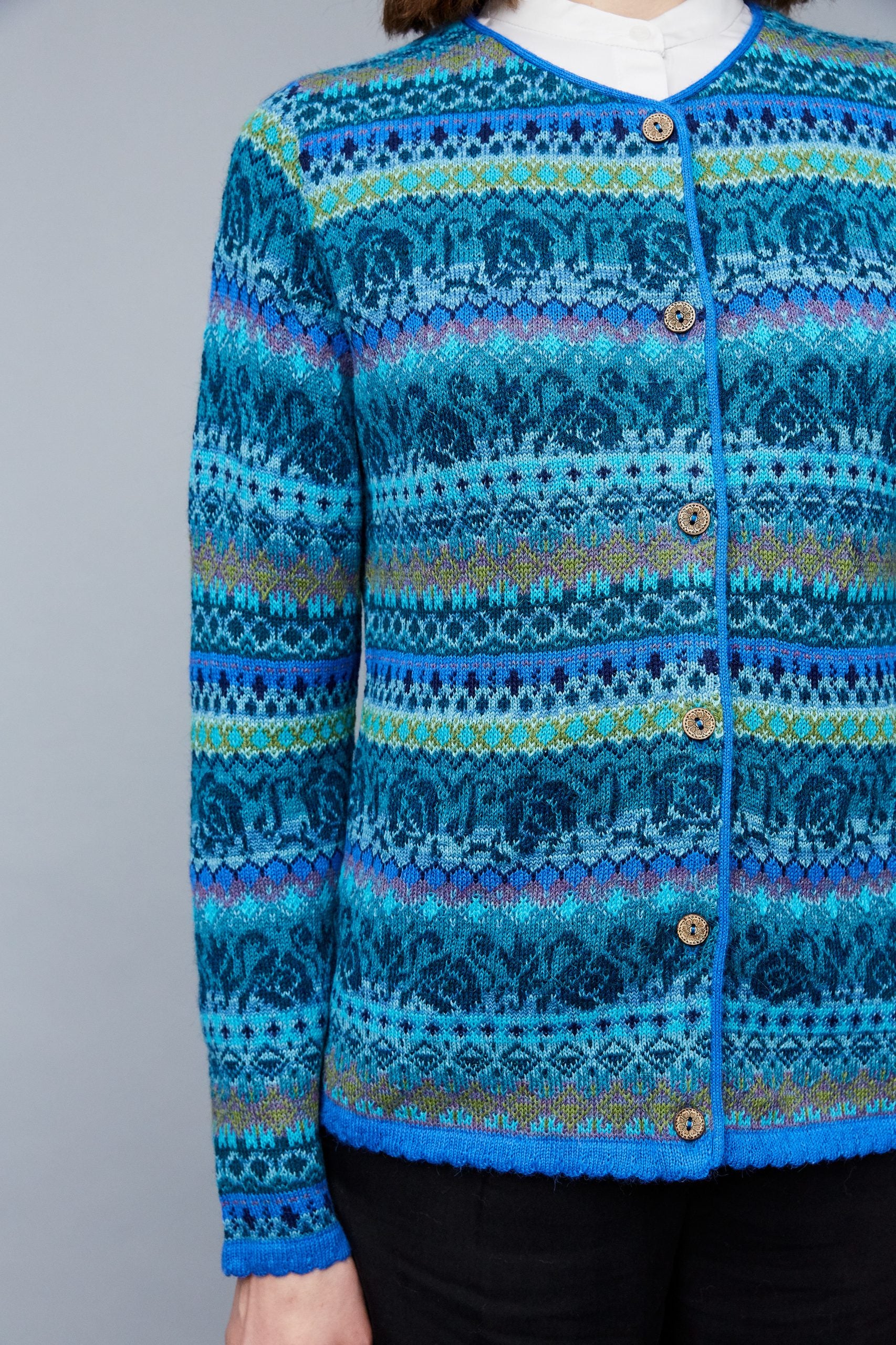 Beatriz Alpaca Cardigan in Turquoise