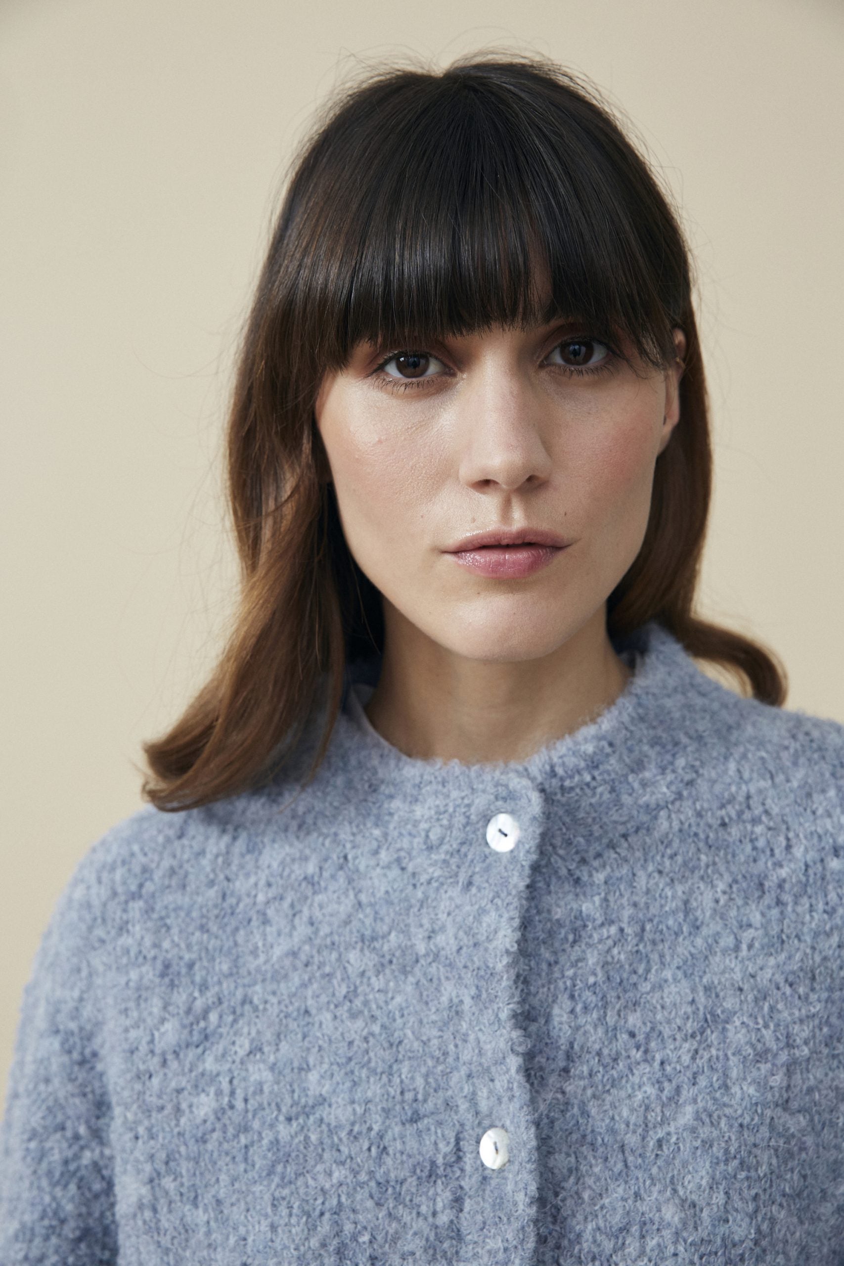 Wonderfully light bouclé cardigan made of high-quality alpaca wool