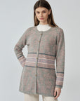 Alpaka Cardigan in Rosa und Grau von Manuela Bedford